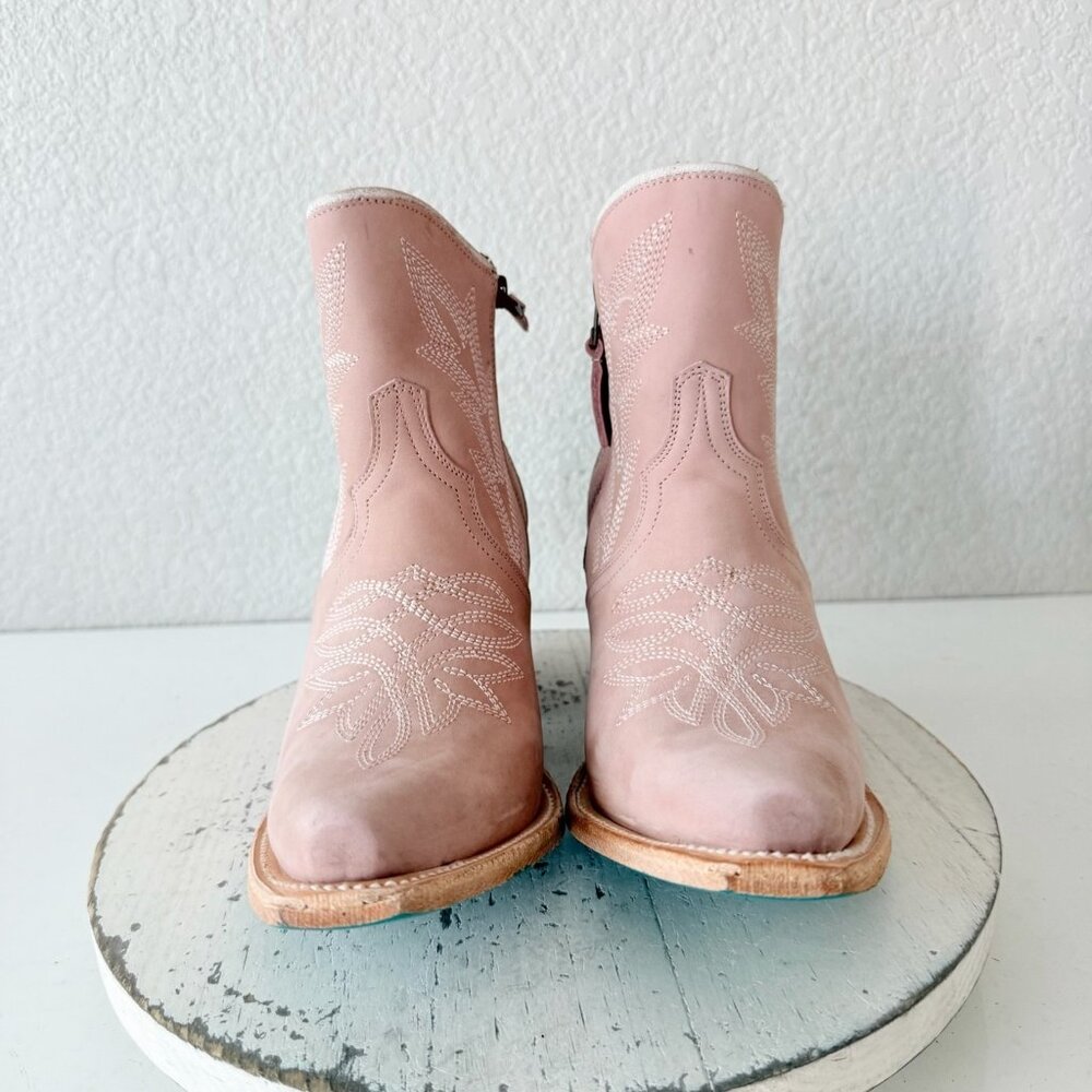 Lane Boots Gallatin Womens Cowboy Bootie Pink Western Short Boots Snip Toe 9.5 - Picture 5 of 12